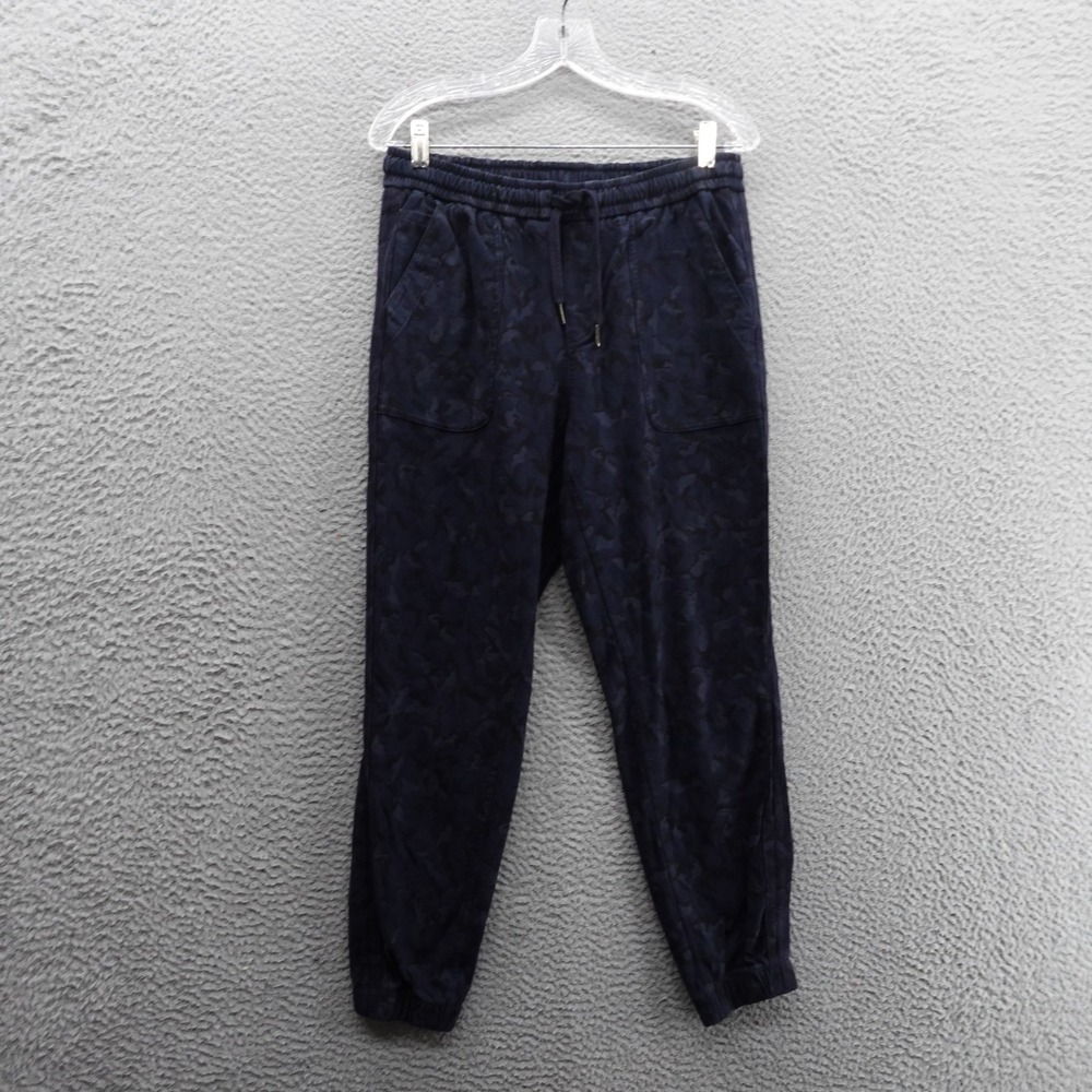Athleta Farallon Jogger Pants Size 10 Navy Blue Camo Women Activewear Cotton